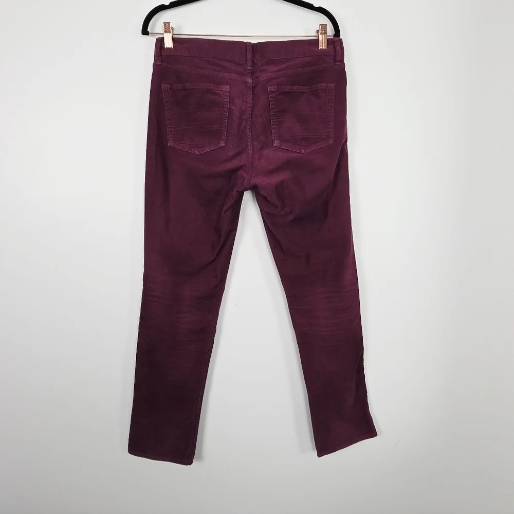 J. Crew Matchstick Corduroy Maroon Women's Size 28 Regular Pants